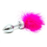 Small Pink Feathered Butt Plug - Perfect for Playful Pleasure