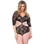 Leg Avenue Floral Lace Cut Out Teddy for UK Sizes 14-18 - Elegant Lingerie - Image 2
