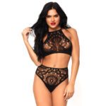 Leg Avenue Lace Top & High Waist String Set - Elegant Lingerie for All Occasions - Image 2