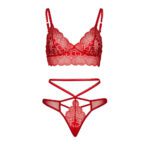 Leg Avenue Sweetheart Lace Bralette Set in Red - Flirty & Elegant Lingerie - Image 3