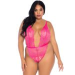 Leg Avenue Floral Lace Teddy and Robe Set - Elegant Lingerie for Romantic Nights - Image 3