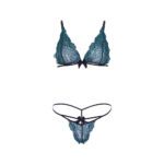 Leg Avenue Teal Lace Bralette & String Panty Set - Elegant Lingerie for a Stunning Look - Image 4