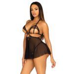 Leg Avenue Open Cup Babydoll Lingerie Set – Sexy Sheer Nightwear with Panty - Image 3