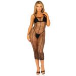 Leg Avenue Horizontal Net Maxi Dress for UK Sizes 6-12 - Stylish & Trendy Evening Wear