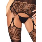 Leg Avenue Strappy Rose Lace Bodystocking for UK Sizes 6-12 - Elegant Lingerie - Image 5