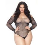 Leg Avenue Plus Size Crystalized Long Sleeve Body UK 14-18 - Stylish & Comfortable - Image 2