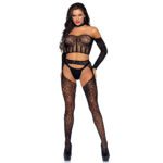Leg Avenue Top and Suspender Set for UK Sizes 6-12 - Stylish Lingerie Ensemble