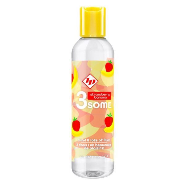 ID 3some Strawberry Banana 3-in-1 Lubricant 118ml - Deliciously Versatile Pleasure