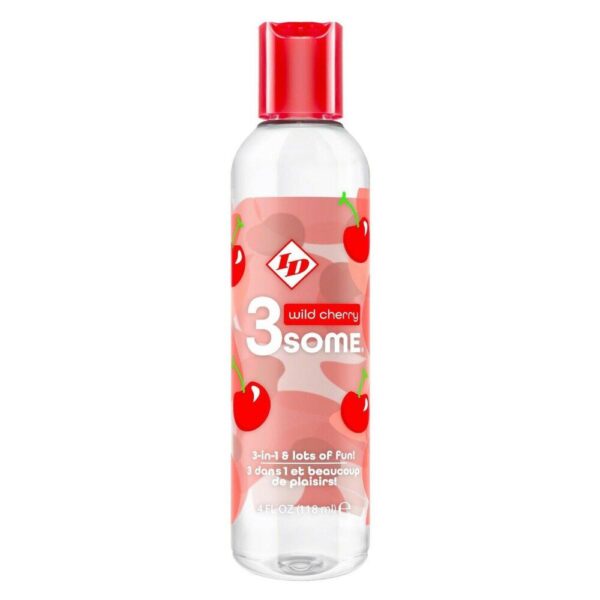 ID 3some Wild Cherry 3-in-1 Lubricant 118ml - Flavorful Pleasure for Intimate Moments