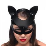 Master Series Bad Kitten Leather Cat Mask - Stylish & Seductive Costume Accessory
