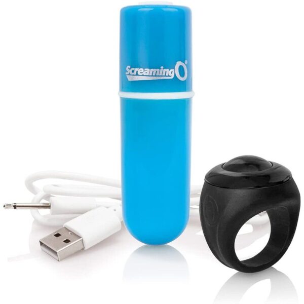 Screaming O Charged Vooom Remote Control Bullet - Powerful Blue Vibrator for Ultimate Pleasure