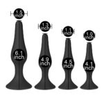 Set of 4 Black Silicone Butt Plugs - Comfortable & Flexible Anal Toys - Image 3