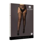 Le Desir Leopard Suspender Pantyhose in Black - UK Sizes 14 to 20 - Image 3