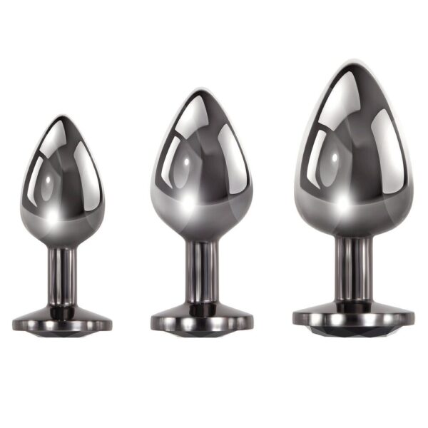 Evolved Black Gem Anal Plug Set - Elegant Pleasure for Intimate Adventures
