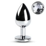 Large Metal Anal Plug with Clear Crystal - Premium Pleasure for Intense Sensations - Image 2