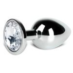 Large Metal Anal Plug with Clear Crystal - Premium Pleasure for Intense Sensations - Image 3