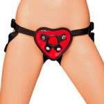 Lux Fetish Red Heart Strap-On Harness: Passionate Pleasure for Couples