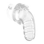 Man Cage 12: 5.5 Inch Clear Male Chastity Cage with Anal Plug for Ultimate Control