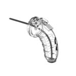 Man Cage 16: 4.5 Inch Clear Male Chastity Cage with Urethral Sound for Ultimate Control