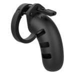 Man Cage 21: 4.5 Inch Black Silicone Male Chastity Cage for Ultimate Control