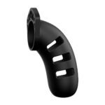 Man Cage 21: 4.5 Inch Black Silicone Male Chastity Cage for Ultimate Control - Image 2