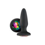 Glams Silicone Rainbow Gem Butt Plug - Black | Vibrant & Comfortable Anal Toy