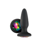 Glams Silicone Rainbow Gem Butt Plug - Black | Vibrant & Comfortable Anal Toy - Image 2