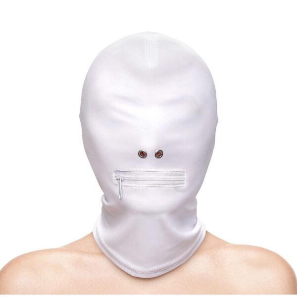 Fetish Fashion Zipped Mouth Hood - Stylish BDSM Accessory for Ultimate Sensory Play