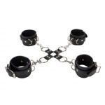 Shots Ouch Leather Hand and Leg Cuffs - Premium BDSM Restraints for Ultimate Pleasure - Image 2