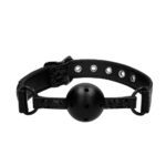 Luxury Black Ball Gag - Breathable Ouch BDSM Gear for Ultimate Comfort