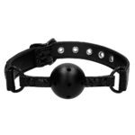 Luxury Black Ball Gag - Breathable Ouch BDSM Gear for Ultimate Comfort - Image 2