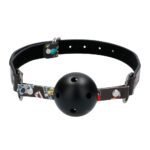 Comfortable Ouch Breathable Ball Gag with Stylish Printed Leather Straps - Image 2