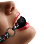 Comfortable Ouch Breathable Ball Gag with Stylish Printed Leather Straps - Image 3