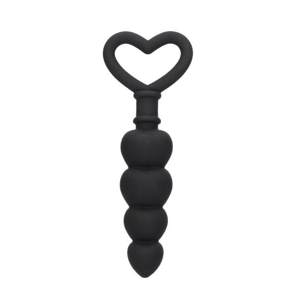 Explore Pleasure with Ouch Silicone Black Anal Love Beads - Perfect for Intense Sensations