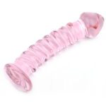Textured Pink Glass Dildo for Ultimate Pleasure - Elegant & Unique Design - Image 4