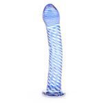 Blue Spiral Glass Dildo - Elegant and Unique Pleasure Toy - Image 2