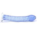 Blue Spiral Glass Dildo - Elegant and Unique Pleasure Toy - Image 3