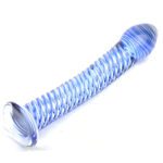 Blue Spiral Glass Dildo - Elegant and Unique Pleasure Toy - Image 4
