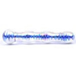 Blue Wavy Glass Dildo - Elegant and Unique Pleasure Toy for Intense Sensations - Image 2