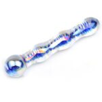 Blue Wavy Glass Dildo - Elegant and Unique Pleasure Toy for Intense Sensations - Image 3