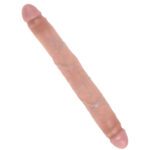 King Cock 12 Inch Slim Double Dildo in Flesh - Ultimate Pleasure for Couples