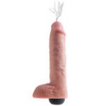 King Cock 11 Inch Squirting Realistic Dildo with Balls - Flesh Color
