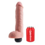 King Cock 11 Inch Squirting Realistic Dildo with Balls - Flesh Color - Image 3