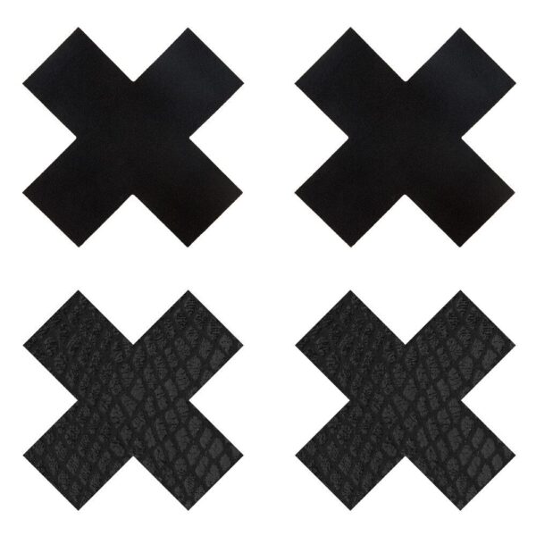 Peekaboo Pasties Classic Black X - Stylish and Reusable Nipple Covers