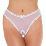 White Open Crotch G-String: Seductive Lingerie for Bold Confidence - Image 2