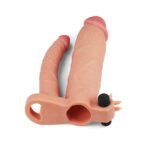 Lovetoy 3 Inch Vibrating Double Extender - Flesh Pink Pleasure Enhancer - Image 2