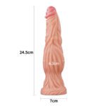 Lovetoy 9.5 Inch Dual Layered Silicone Cock - Realistic Flesh Pink Pleasure Toy - Image 2