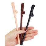 Lovetoy Pack of 9 Colorful Willy Straws - Black, Brown & Pink Fun Party Accessories - Image 3