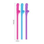 Lovetoy Pack of 9 Colorful Willy Straws in Blue, Pink, and Purple - Fun Party Accessories - Image 2