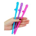 Lovetoy Pack of 9 Colorful Willy Straws in Blue, Pink, and Purple - Fun Party Accessories - Image 3